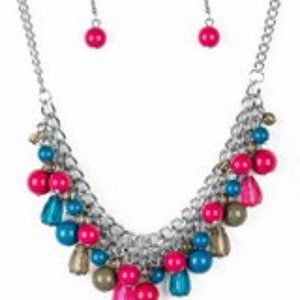 Paparazi Tour de Trendsetter Multi Color Necklace and Earring Set